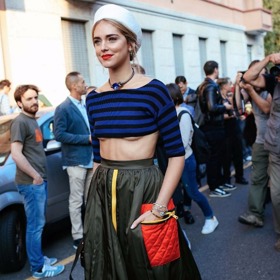 Chiara Ferragni v šatech Prada