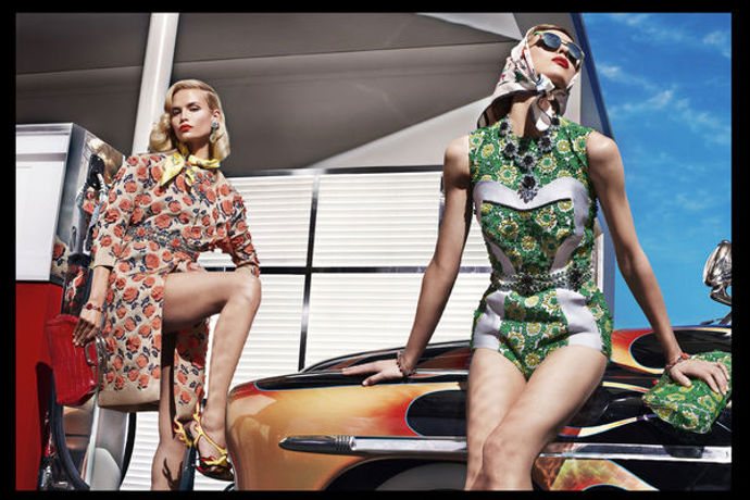 Prada – modelky: Ymre Stiekema, Katryn Kruger, Elise Crombez, Natasha Poly