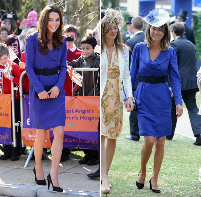 Královská recyklace: Kate Middleton nosí šaty po mámě