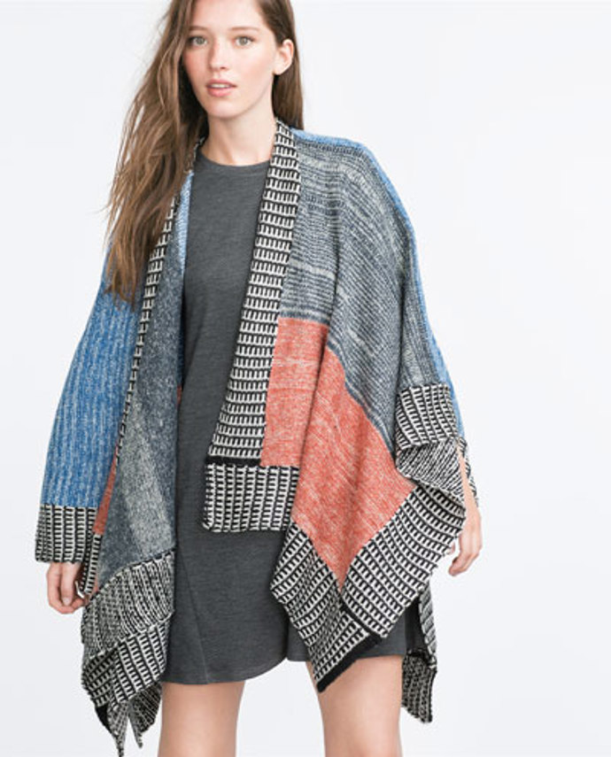 Patchwork pončo ze Zary - 999 korun