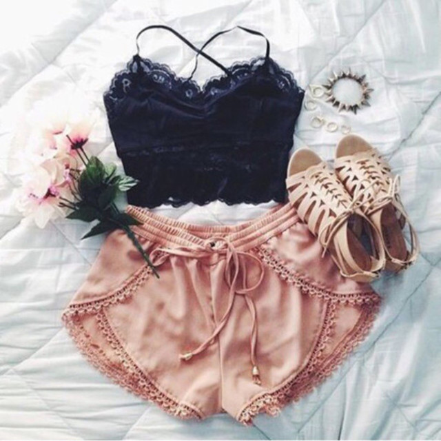 lfcma6 l 610x610 shorts crop shoes sandals spring summer acessories glamour fashion ootd outfit clothes vogue teen girly black floral flowers jewelry tank 8c35c
