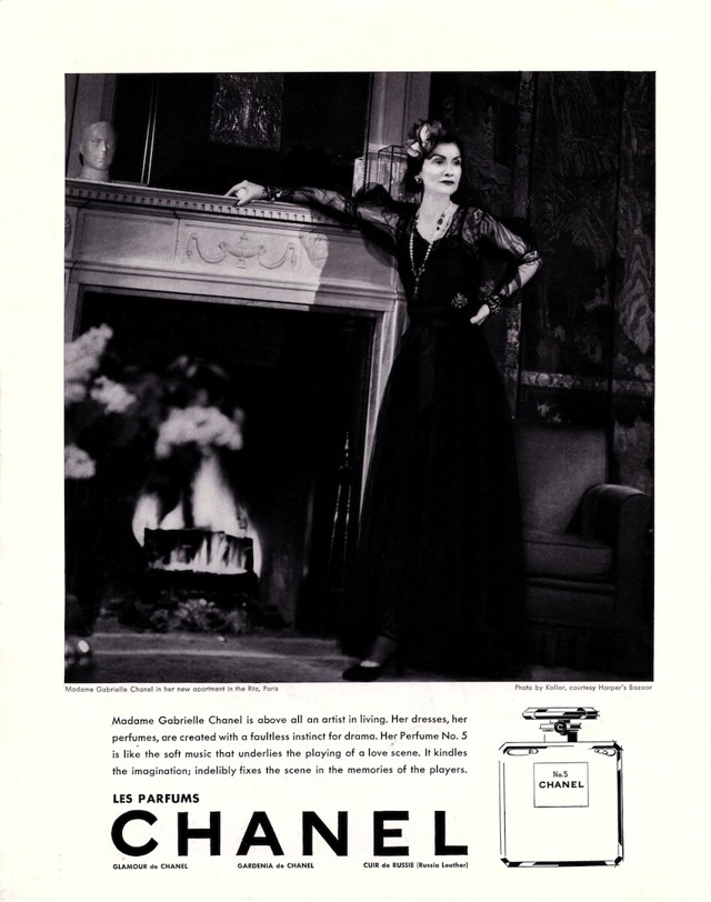 Gabrielle-Chanel-photographed-by-Francois-Kollar-in-her-suite-at-the-Ritz-Hotel-in-Paris-for-a-Chanel-No.-5-advertisement-November-1-1937.-This-is-the-first-time-Chanel-herself-promoted-her-perfume Gabrielle-Chanel-photographed-by-Francois-Kollar-in-her-suite-at-the-Ritz-Hotel-in-Paris-for-a-Chanel-No.-5-advertisement-November-1-1937.-This-is-the-first-time-Chanel-herself-promoted-her-perfume