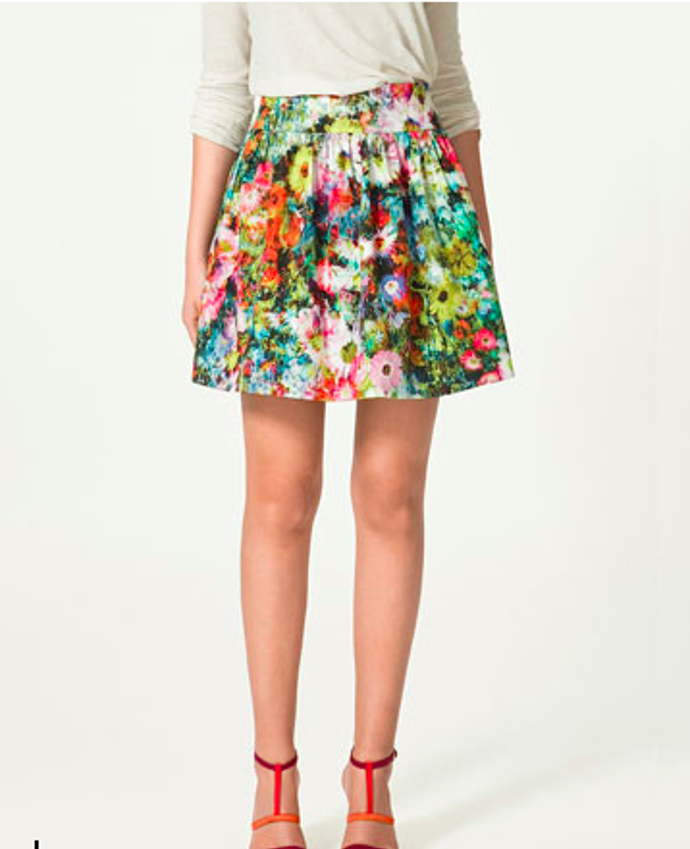 Zara - Floral Printed Mini Skirt - 29,99 dolarů