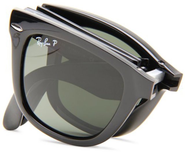 Ray Ban RB4105 Folding Wayfarer Sunglasses 50 mm Polarized BlackPolarized Crystal Green 0 5 d86c0