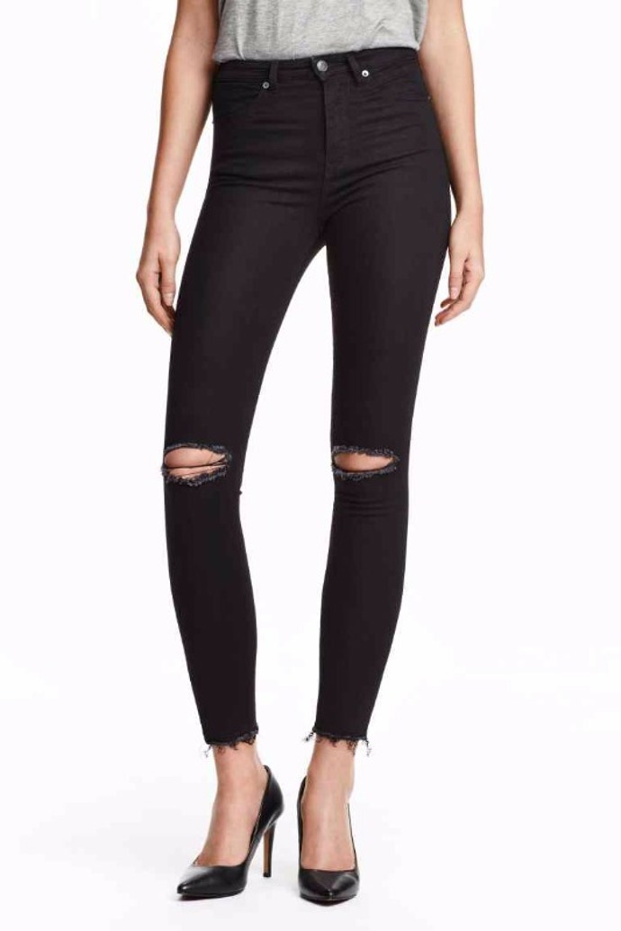 Džíny Skinny High Ripped - H&M - 899 Kč
