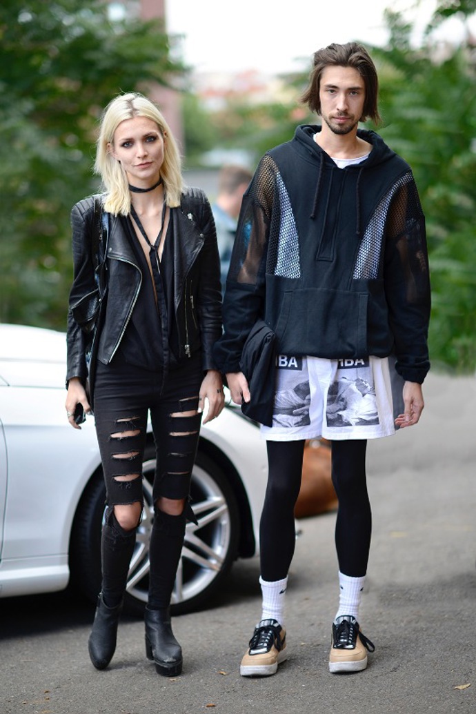 ona: bunda Topshop, on: mikina F.R.A.V.