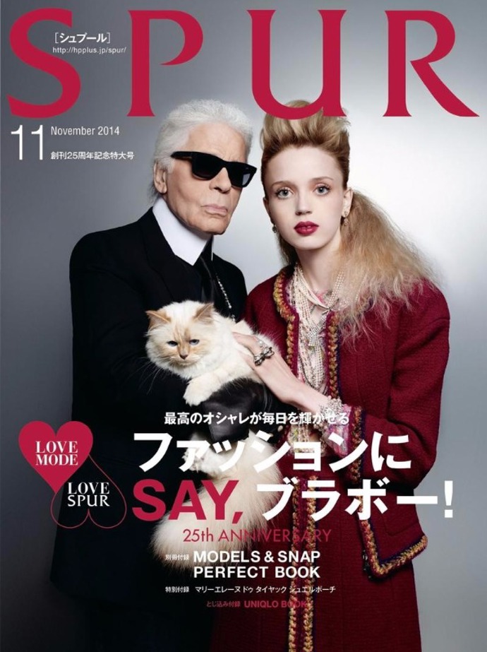 Choupette a Karl Lagerfeld na obálce Spur