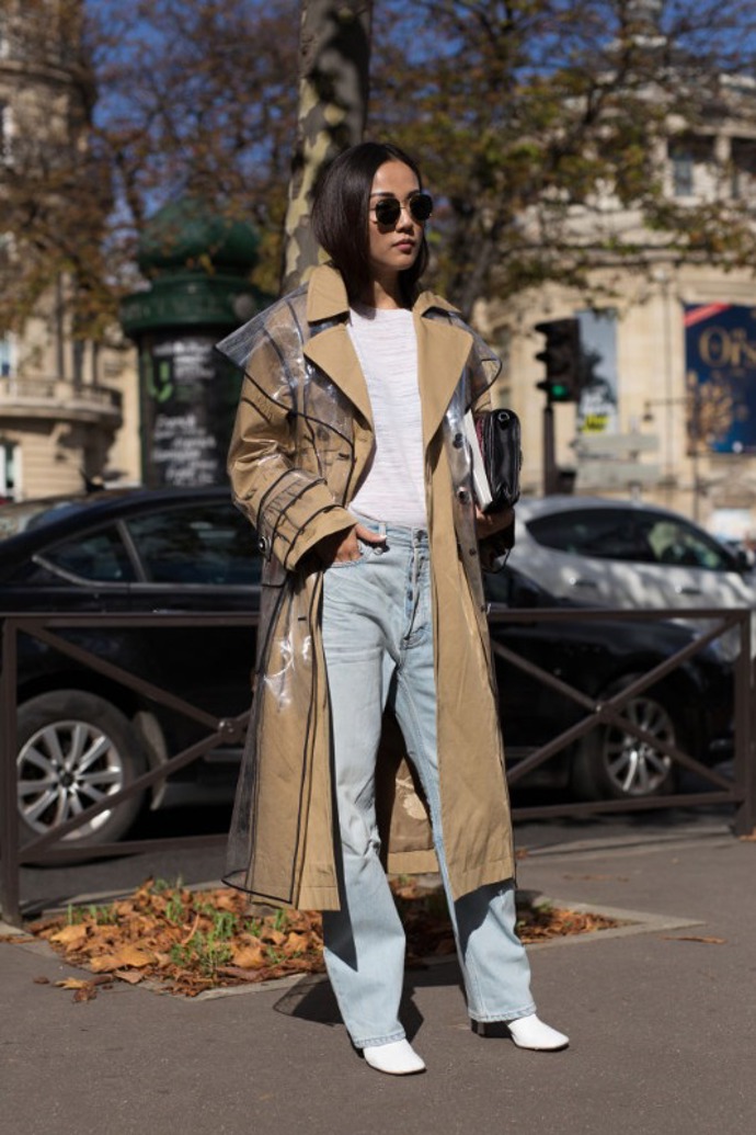 Průsvitný kabát podle street style hvězd