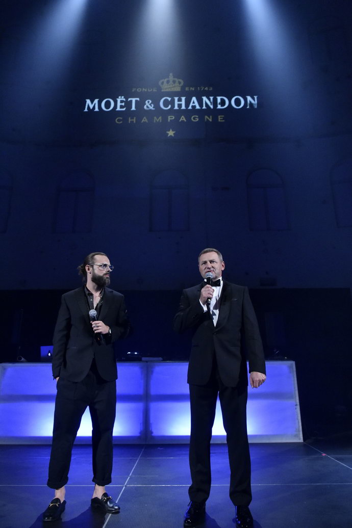 Petr Matějček, šéfredaktor magazínu ELLE a Ján Kotúč, ředitel Moët Hennessy Czech Republic
