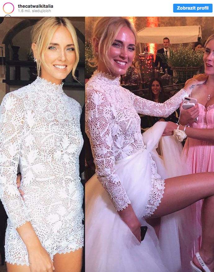 Chiara Ferragni v šatech Dior Haute Couture

