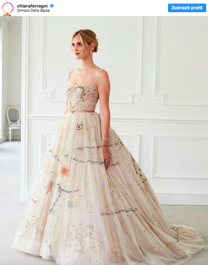Chiara Ferragni v šatech Dior Haute Couture
