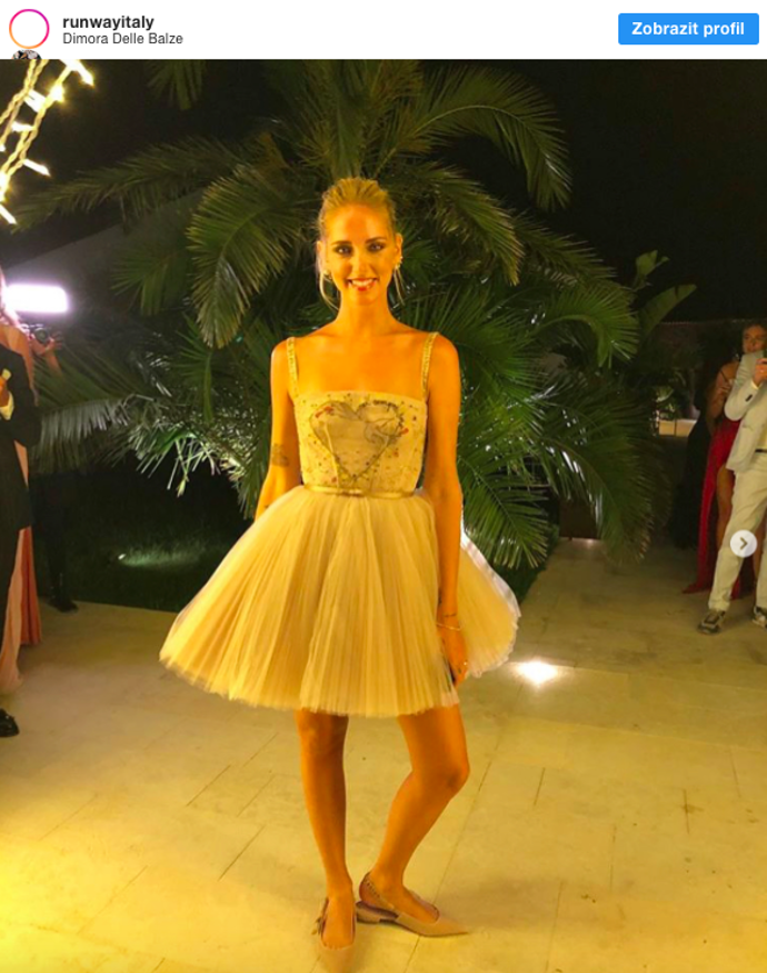 Chiara Ferragni v šatech Dior Haute Couture
