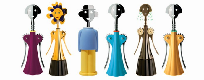 Pro Alessi navrhl Mendini celou řadu legendárních otvíráků, mezi všemi vyniká Anna G., inspirovaná kamarádkou, designérkou Annou Gili.
