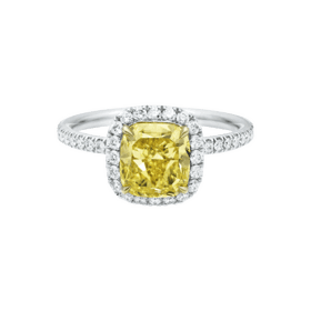 Harry Winston Cushion-cut Yellow Diamond Micropavé Ring
Harry Winston Cushion-cut Yellow Diamond Micropavé Ring