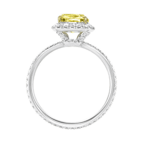 Harry Winston Cushion-cut Yellow Diamond Micropavé Ring
Harry Winston Cushion-cut Yellow Diamond Micropavé Ring