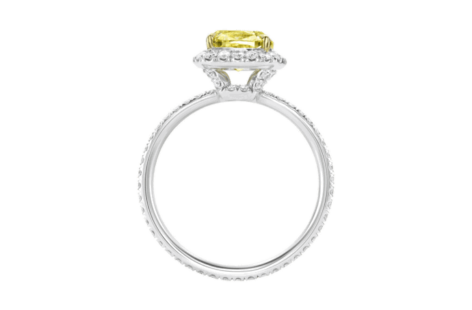 Harry Winston Cushion-cut Yellow Diamond Micropavé Ring
