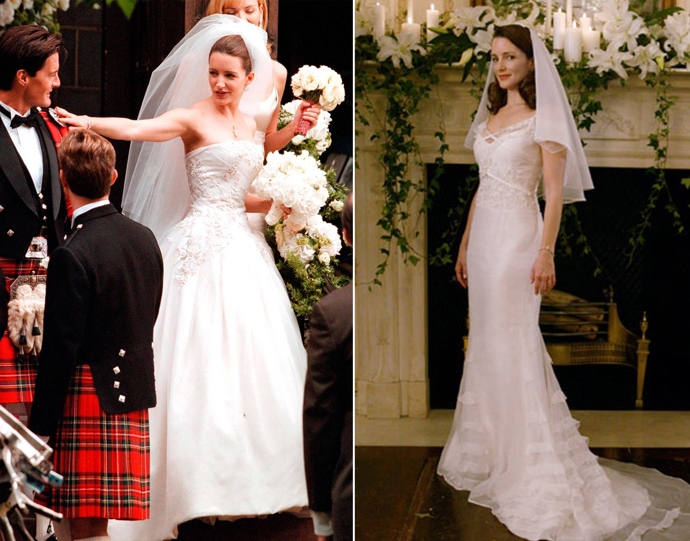 Sex ve městě / Sex and the City

Charlotte York (Kristin Davis) stála před oltářem hned dvakrát. Poprvé oblékla korzetové šaty od Very Wang. Ty druhé byly z návrhářského domu Badgley Mischka. Tyl a pompézní sukně, nebo jednoduchý střih a krajky? Jaký tým jste vy?
