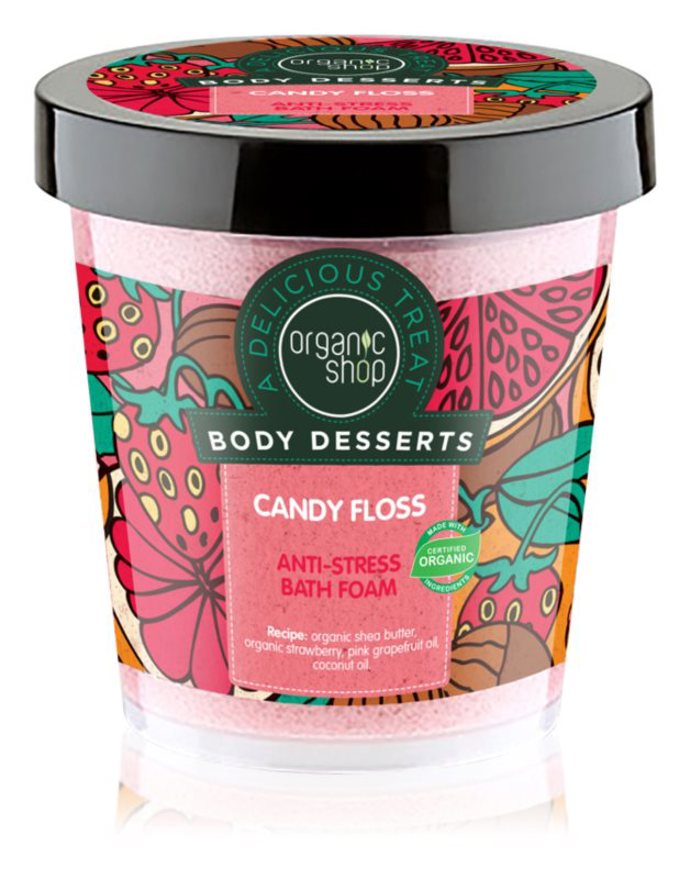 antistresová pěna do koupele, Organic Shop Body Desserts Candy Floss, 159 Kč
