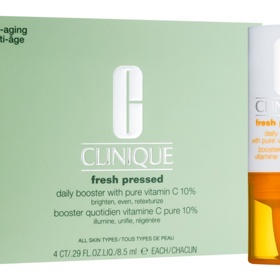 rozjasňující sérem, Clinique Fresh Pressed Daily Booster with Vitamin C, 2450 Kč
rozjasňující sérem, Clinique Fresh Pressed Daily Booster with Vitamin C, 2450 Kč