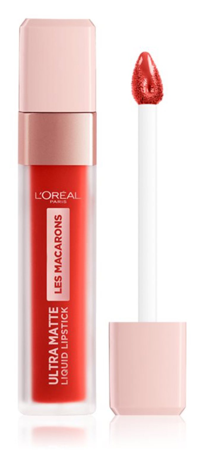 dlouhotrvající matná tekutá rtěnka, L’Oréal Paris Infallible Les Macarons, odstín Strawberry Sauvage, 266 Kč
