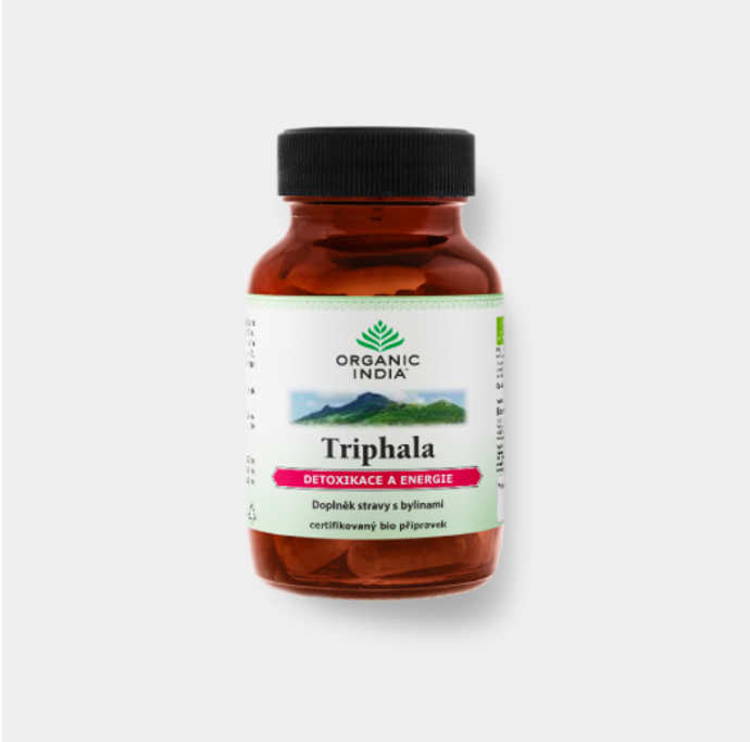 detoxikace a energie, Organic India Triphala-Bio, Ecce Vita, 290 Kč (balení 60 tablet)

