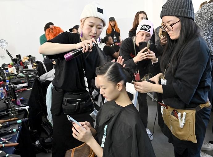 JONATHAN SIMKHAI backstage NYFW fall/winter 2020
