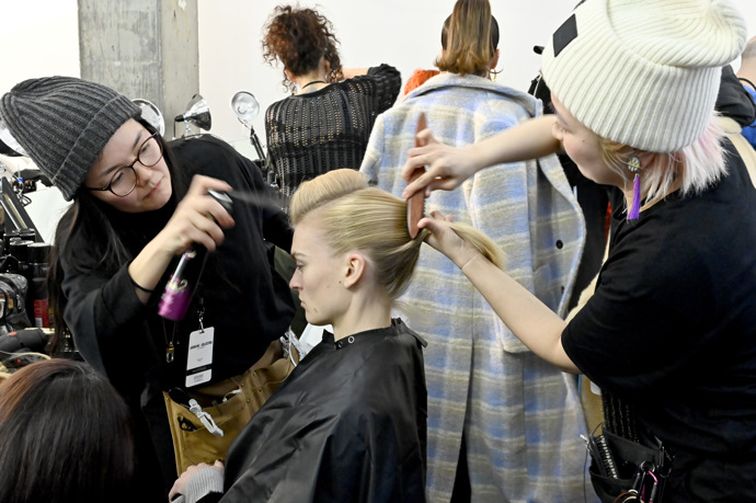 JONATHAN SIMKHAI backstage, NYFW fall/winter 2020
