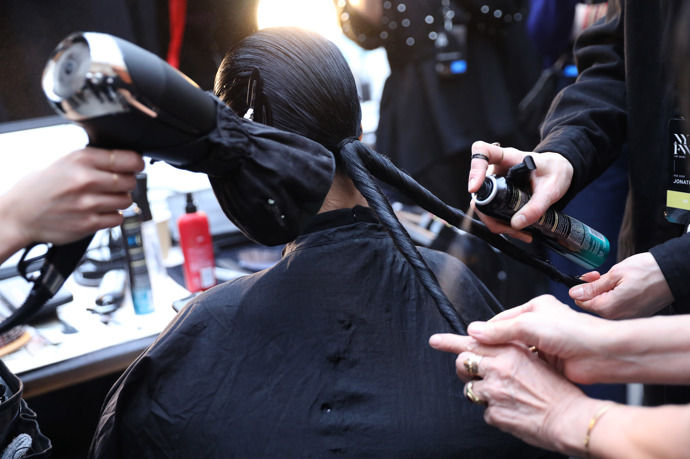 JONATHAN SIMKHAI backstage, NYFW fall/winter 2020
