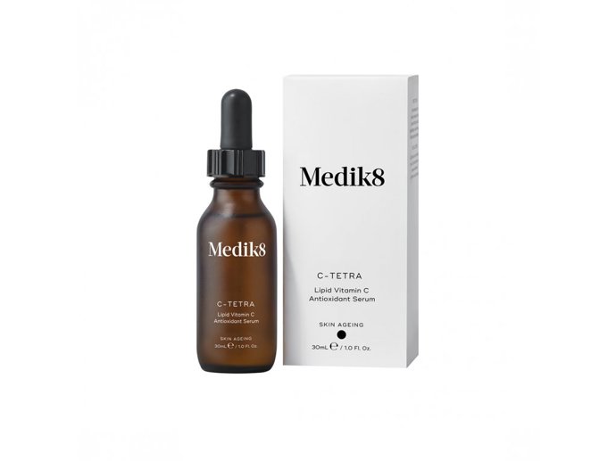 Sérum s vitamínem C pro omlazení a rozjasnění pleti, C-Tetra + Intense sérum, Medik8, prodává Medaprex.cz, 1735 Kč

