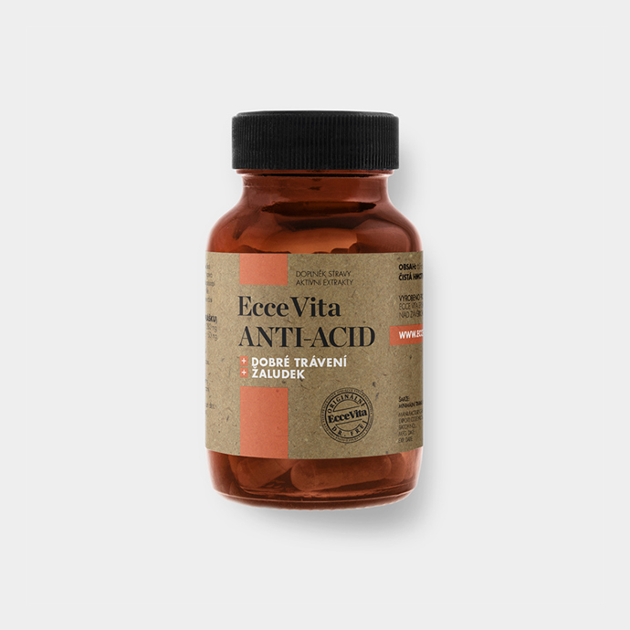 Chebule srdčitá (známá jako „Guduchi“) je antioxidant, který podporuje normální funkce jater a imunitu. Má adaptogenní působení (chrání před stresem).

Anti-Acid, prodává Ecce Vita, 279 Kč
