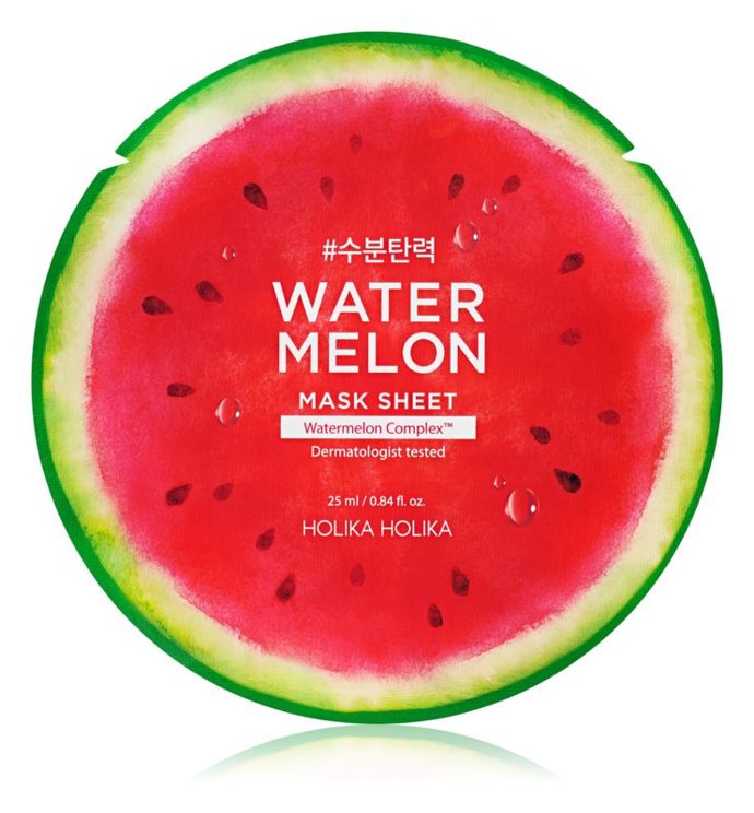 plátýnková maska s hydratačním a zklidňujícím účinkem, Watermelon Mask, Holika Holika, 52 Kč
