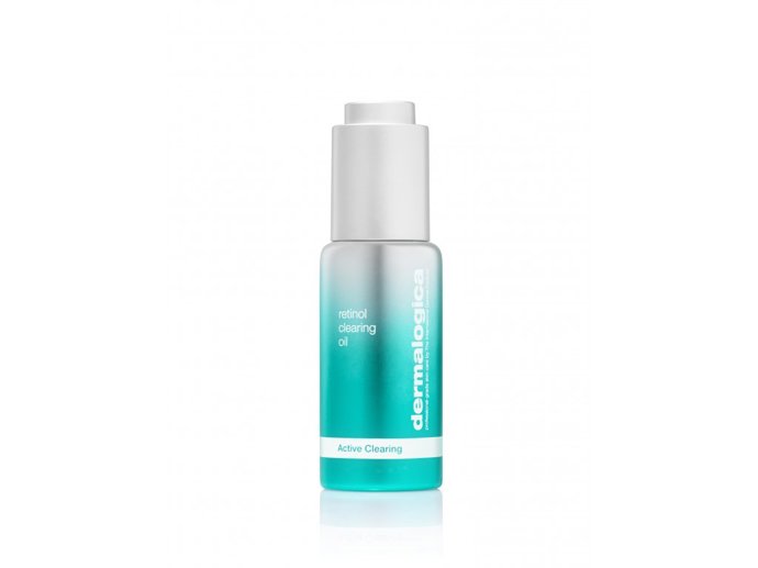 Vysoce účinná noční olejová péče, v níž se spojuje retinol a kyselina salicylová, Retinol Clearing Oil, Dermalogica, prodává Dermalogica.cz, 2 590 Kč
