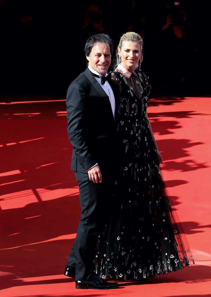 Daniela Peštová s manželem Pavolem Haberou na slavnostním zahájení 52. ročníku filmového festivalu Karlovy Vary International Film Festival (KVIFF), Karlovy Vary 2017

