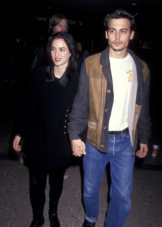  

Winona Ryder a Johnny Depp v roce 1991

