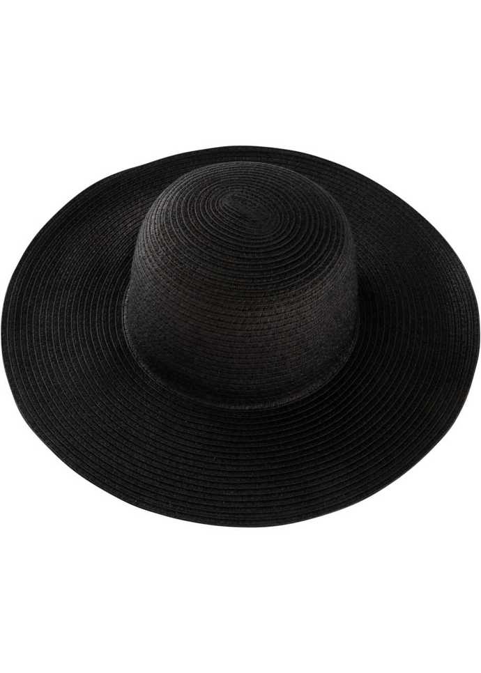 Bonprix collection Černý sluneční klobouk ve slaměném vzhledu, 299 Kč, k dispozici na www.bonprix.cz

