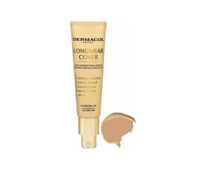 DERMACOL dlouhotrvající krycí make-up Longwear Cover SPF 15, 420 Kč, k dostání na www.drogeo.cz
