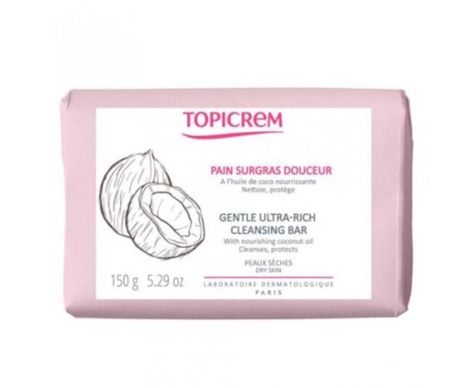 TOPICREM Tuhé mýdlo na čištění pleti Gentle Ultra-Rich Cleansing Bar skvělé pro suchou pleť, 210 Kč, najdete na www.drogeo.cz
