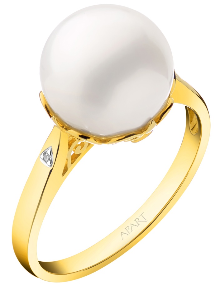 Apart, prsten s perlou a diamanty
