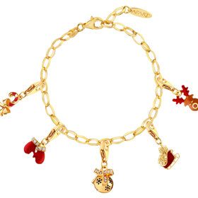 Pozlacený stříbrný náramek charms - sada - rukavice, saně, dárky, sob, vánoční baňka, mašle, Vánoce
Pozlacený stříbrný náramek charms - sada - rukavice, saně, dárky, sob, vánoční baňka, mašle, Vánoce