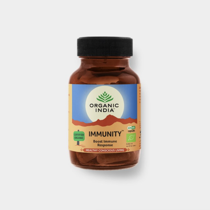 Immunity, bylinná směs dvou druhů listů byliny Tulsi a sušeného kořene Kutki, prodává Ecce Vita.
