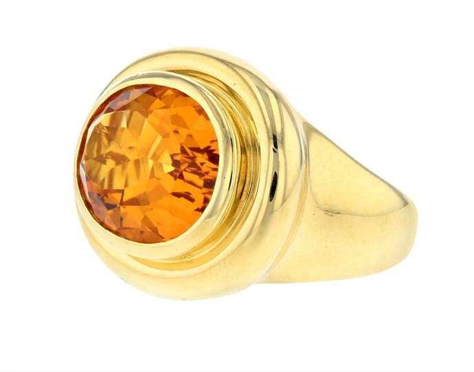 Bezel set Citrine, Paloma Picasso pro Tiffany & Co., aukční kousek
Bezel set Citrine, Paloma Picasso pro Tiffany & Co., aukční kousek