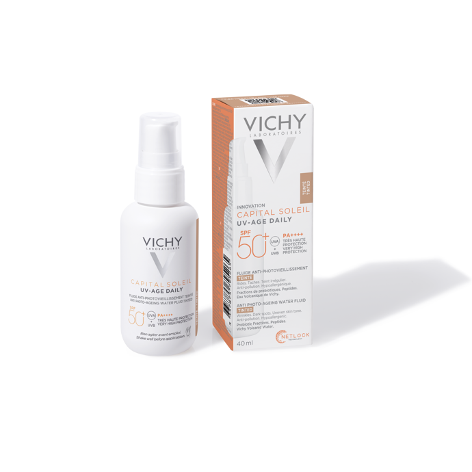  

 Pleťový tónovaný fluid Capital Soleil UV-Age Daily SPF 50+ , 599 Kč, Vichy
