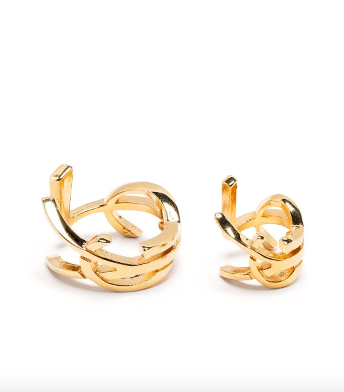  

Saint Laurent twisted monogram-shape earcuff, 9200 Kč, Saint Laurent

