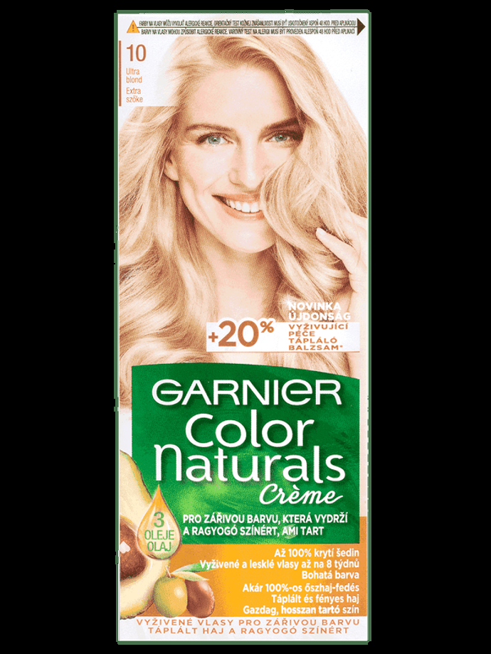 Barva na vlasy Garnier Color Naturals Creme, odstín ultra blond 10, 100 Kč, Garnier
