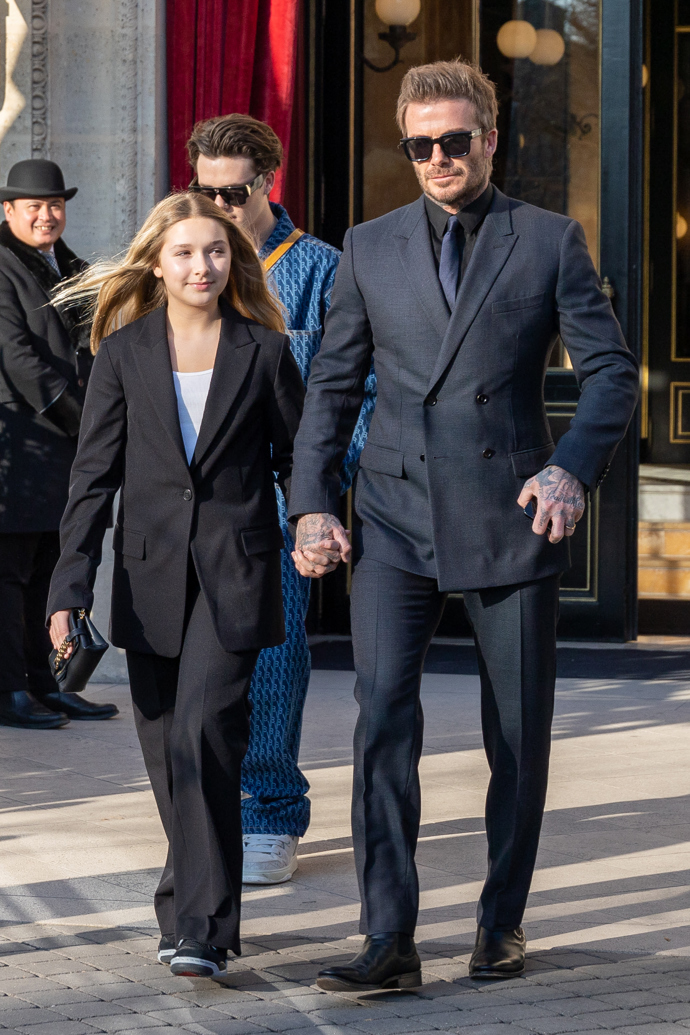  

David Beckham a dcera Harper. 
