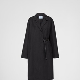Single-breasted kid mohair coat, Prada
