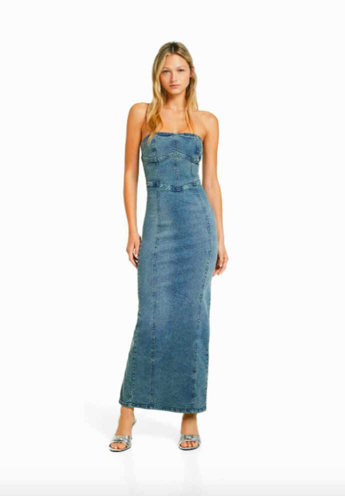  

Maxi šaty Long Bandeau, Bershka, 999 Kč
