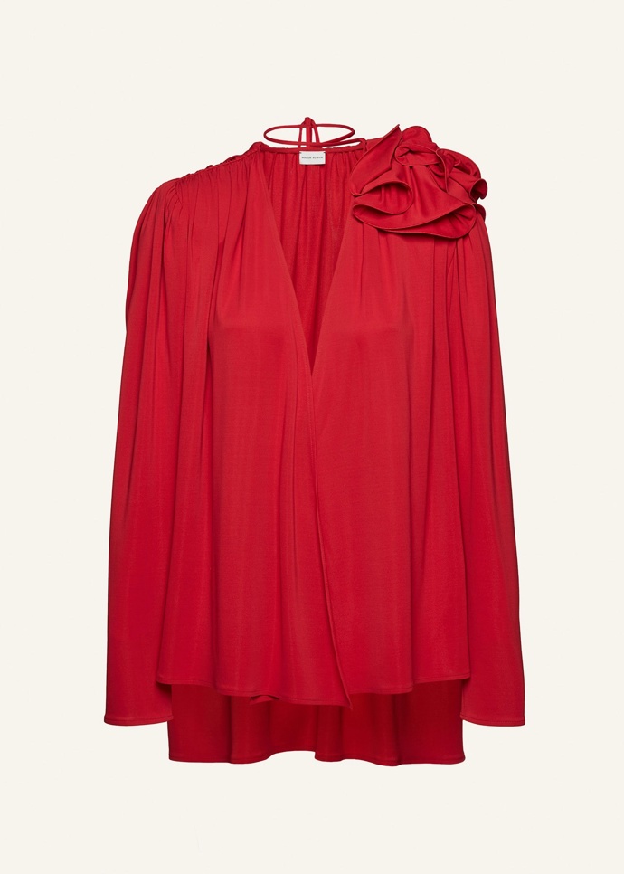  

Classic jersey shirred flower blouse in red, Magda Butrym, 1390 EUR
