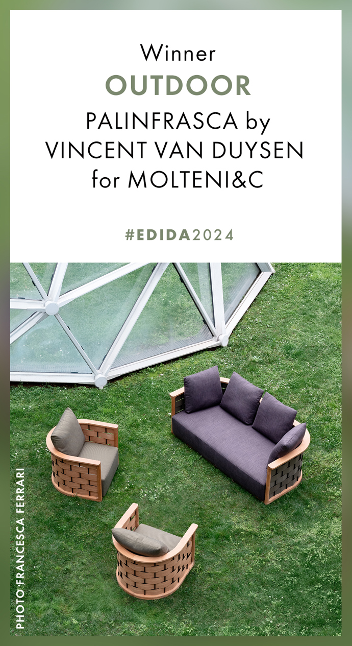  

Venkovní nábytek roku

Zakřivená silueta kolekce Palinfrasca od Vincenta Van Duysena pro Molteni&C je poctou modelu Luca Meda z roku 1994. Kousky vynikají jemnými truhlářskými detaily, doplněnými o tkaná dřevěná opěradla, jež asociují tradiční středomořské řemeslo a materiály.


 
