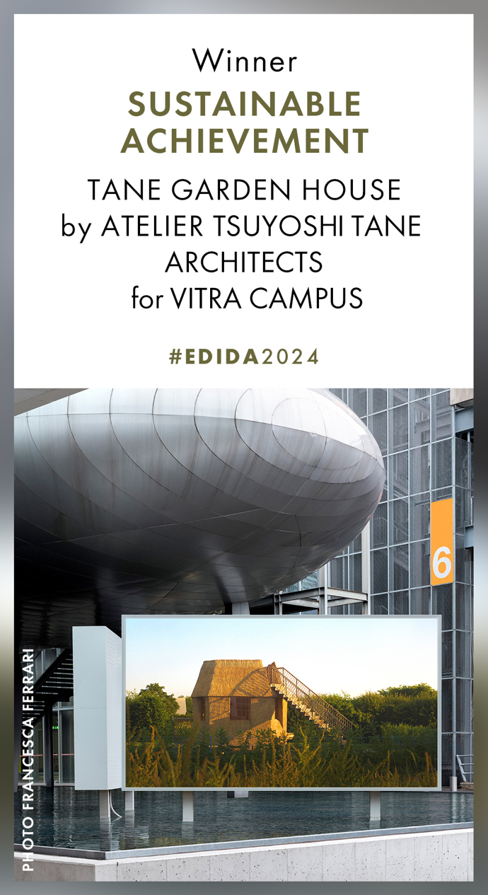  

Udržitelný počin roku

Tuto prestižní cenu si odnesl Atelier Tsuyoshi Tane Architecture za zahradní dům Tane pro Vitra Campus. Práce tohoto japonského architekta je mistrovstvím udržitelnosti. Využívá lokální materiály, techniky a tradice, které jsou hnacím motorem projektů všeho druhu. 


 
